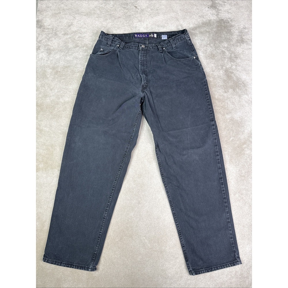 Vintage Levi's SilverTab Baggy Jeans Mens 40x32 Black Gray Wash Loose Fit Y2K